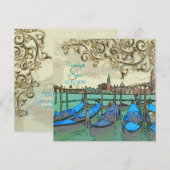 PixDezines Venezia-trouwuitnodigingen/gondolas Kaart (Voorkant / Achterkant)