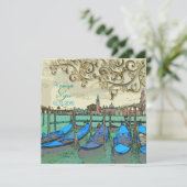 PixDezines Venezia-trouwuitnodigingen/gondolas Kaart (Staand voorkant)