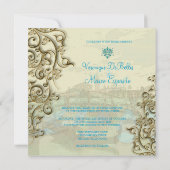 PixDezines Venezia-trouwuitnodigingen/gondolas Kaart (Achterkant)