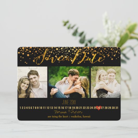 PixDezines verblind DIY kleur / foto's opslaan van Save The Date (Staand voorkant)