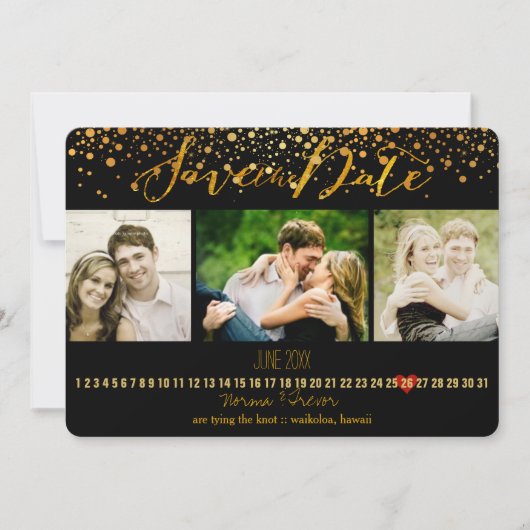 PixDezines verblind DIY kleur / foto's opslaan van Save The Date (Voorkant)