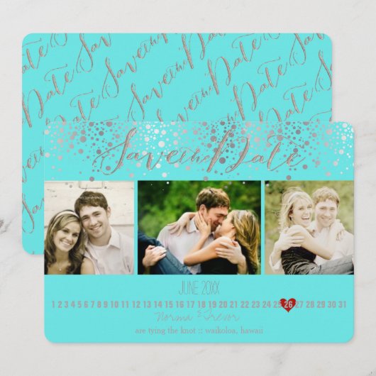 PixDezines verblind DIY kleur / foto's opslaan van Save The Date (Voorkant / Achterkant)