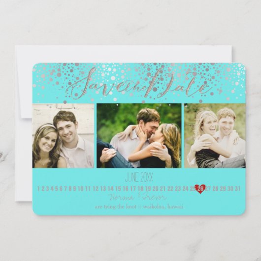 PixDezines verblind DIY kleur / foto's opslaan van Save The Date (Voorkant)