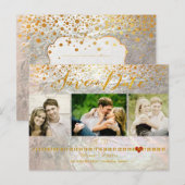 PixDezines verblind/faux folie/foto's opslaan van  Aankondigingskaart (Voorkant / Achterkant)