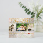 PixDezines verblind/faux folie/foto's opslaan van  Aankondigingskaart (Staand voorkant)