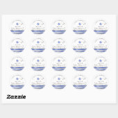PixDezines verblind/faux folie/silver/stripe/mitzv Ronde Sticker (Vel)