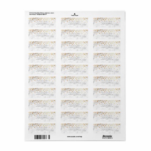 PixDezines verblind faux goud confetti marmer Etiket (Full Sheet)