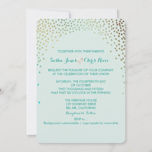 PixDezines verblind/faux goud spikkels/doe-het-zel Kaart (Achterkant)