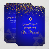 PixDezines verblind goud/Bat Mitswa/koninklijk bla Kaart (Voorkant / Achterkant)