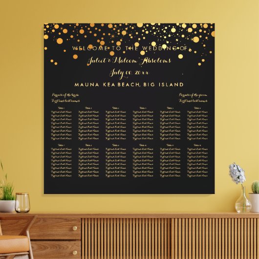 PixDezines verblind gouden/bruiloft zitgrafiek Canvas Afdruk (Insitu (Woonkamer))