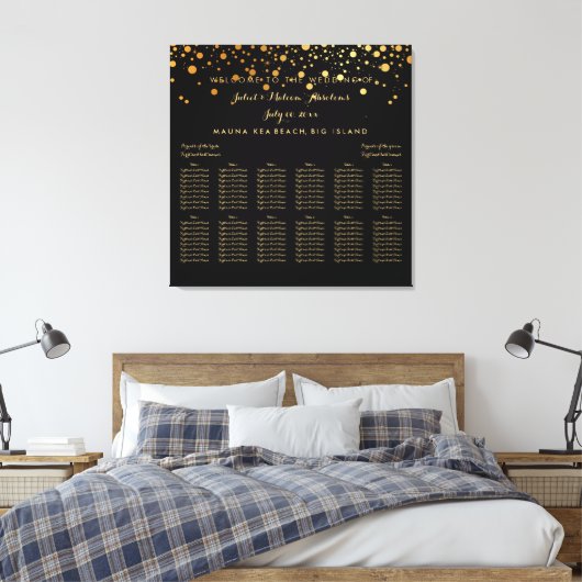 PixDezines verblind gouden/bruiloft zitgrafiek Canvas Afdruk (Insitu (Slaapkamer))