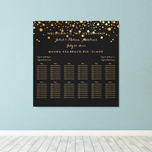 PixDezines verblind gouden/bruiloft zitgrafiek Canvas Afdruk (Insitu (Houten vloer))