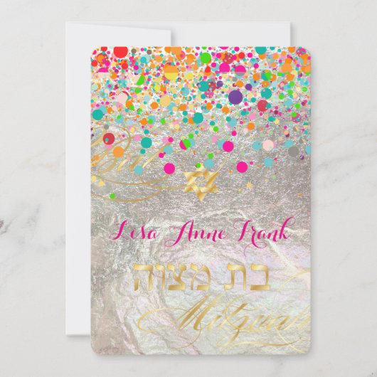 PixDezines verblind/regenboog/bat mitswa Kaart (Voorkant)