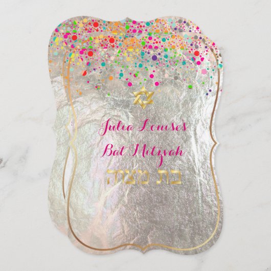 PixDezines verblind/regenboog/bat mitswa Kaart (Voorkant / Achterkant)