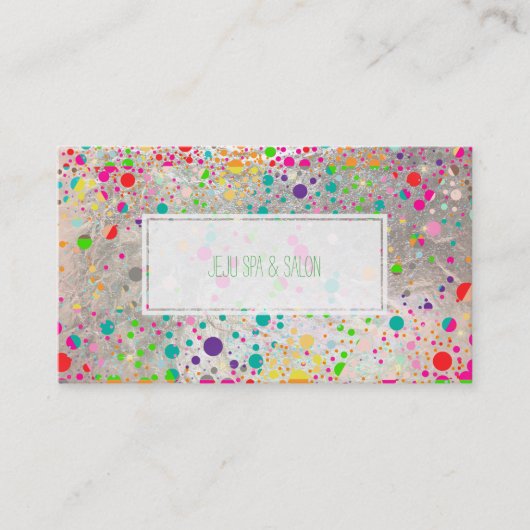 PixDezines verblind/regenboog/faux zilver Visitekaartje (Voorkant)