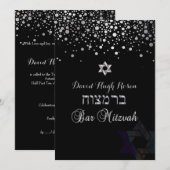 PixDezines verblind zilver/Bar Mitzvah/paarse Kaart (Voorkant / Achterkant)