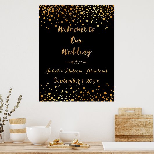 PixDezines verblindd/faux goud/specks/DIY ontvangs Poster (Keuken)