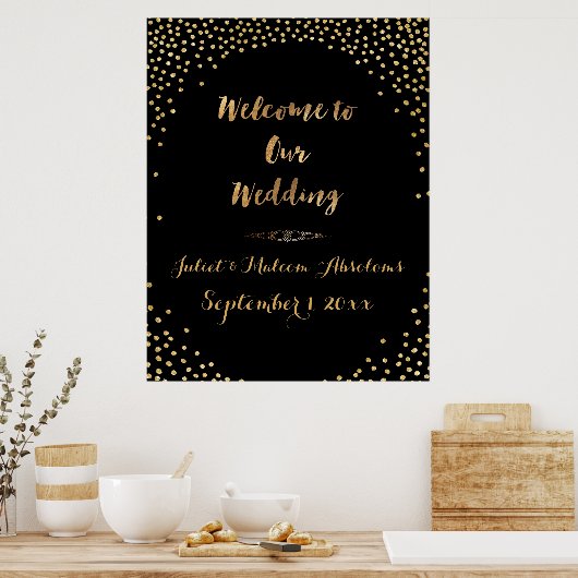 PixDezines verblindd/faux goud/specks/DIY ontvangs Poster (Keuken)