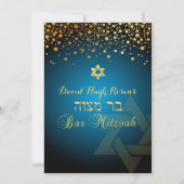 PixDezines verblindd goud/Bar Mitzvah/DIY blauwgro Kaart (Voorkant)