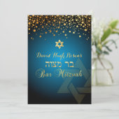 PixDezines verblindd goud/Bar Mitzvah/DIY blauwgro Kaart (Staand voorkant)