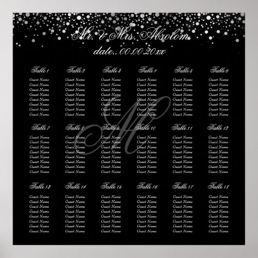 PixDezines verblindde zilvervlekken/zitdiagram Poster (Voorkant)