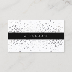 PixDezines verblinde faux zilveren confetti / spec Visitekaartje