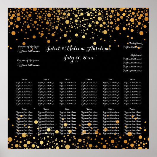 PixDezines, verblinde/gouden spectra/zitplaatskaar Poster (Voorkant)