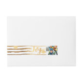 PixDezines verblinde gouden strepen/vakantievreugd Adreslabel Wikkel (Voorkant)