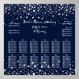 PixDezines, verblinde/zilverspecks/zitplaatskaart Poster