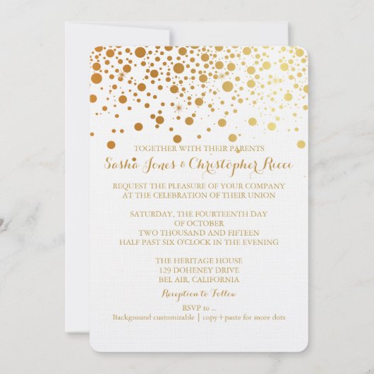 PixDezines verblinden/faux gouden specs/diy event Kaart (Achterkant)