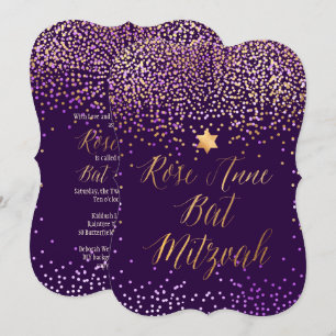 PixDezines Verbluffend Goud/Nep Folie/Bat Mitzvah Kaart