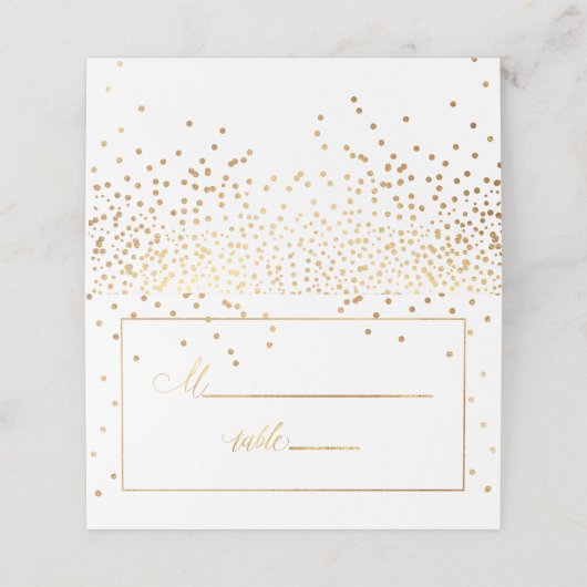 PixDezines Verblufte Faux Gold Confetti Plaatskaar Plaatskaartje (Buitenkant ongevouwen)
