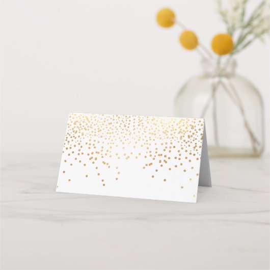 PixDezines Verblufte Faux Gold Confetti Plaatskaar Plaatskaartje (Achterkant)