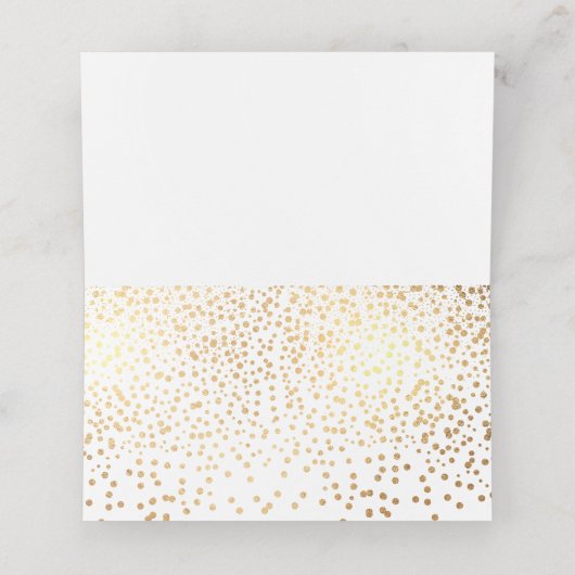 PixDezines Verblufte Faux Gold Confetti Plaatskaar Plaatskaartje (Binnenkant ongevouwen)