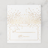 PixDezines Verblufte Faux Gold Confetti Plaatskaar Plaatskaartje (Buitenkant ongevouwen)