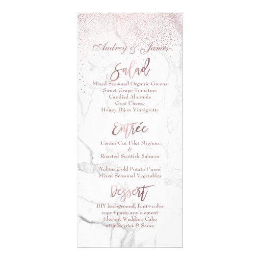 PixDezines Verblufte Faux Roos Gold + Marble Menu (Achterkant)