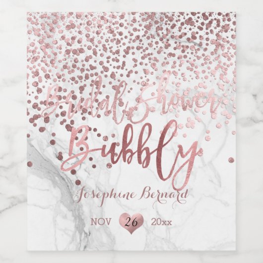 PixDezines Verblufte Faux Roos Goud Confetti/Marme Wijn Etiket (Enkel label)