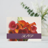 PixDezines verbrand oranje calla lily RSVP Kaartje (Staand voorkant)
