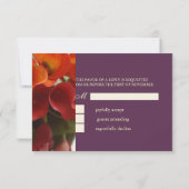 PixDezines verbrand oranje calla lily RSVP Kaartje (Achterkant)