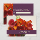 PixDezines verbrand oranje calla lily RSVP Kaartje (Voorkant / Achterkant)