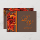 PixDezines verbrand oranje calla lily RSVP Kaartje (Voorkant / Achterkant)