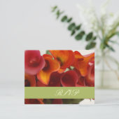 PixDezines verbrand oranje calla lily RSVP Kaartje (Staand voorkant)