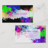 PixDezines verf spatten/bal/faux zilver Visitekaartje (Voorkant / Achterkant)