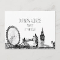 PixDezines/verhuizen/londens cityscape/geschetst