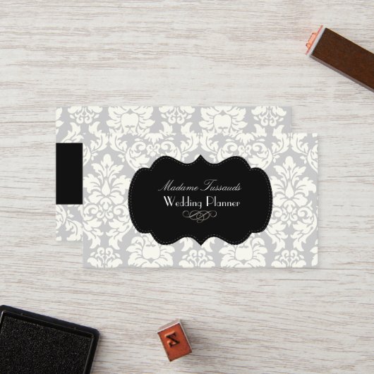 PixDezines  versailles damast/doe-het-zelf kleuren Klantenkaartje (Voorkant / Achterkant in situ)