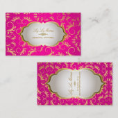 PixDezines  versailles demask/hot roze/gold Visitekaartje (Voorkant / Achterkant)