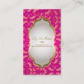 PixDezines  versailles demask/hot roze/gold Visitekaartje (Achterkant)