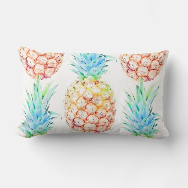 PixDezines verse ananas waterverf DIY kleur Kussen (Voorkant)
