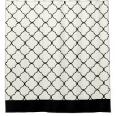 PixDezines Verstelbare Quatrefoil DIY Kleur Zwart Douchegordijn (Voorkant)