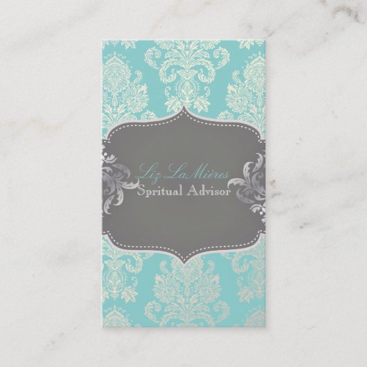 PixDezines Victoriaans Damask/DIY kleur Visitekaartje (Voorkant)